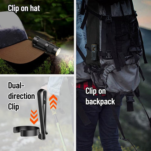 SOS mode provides emergency signaling with a bright, attention-getting flash.