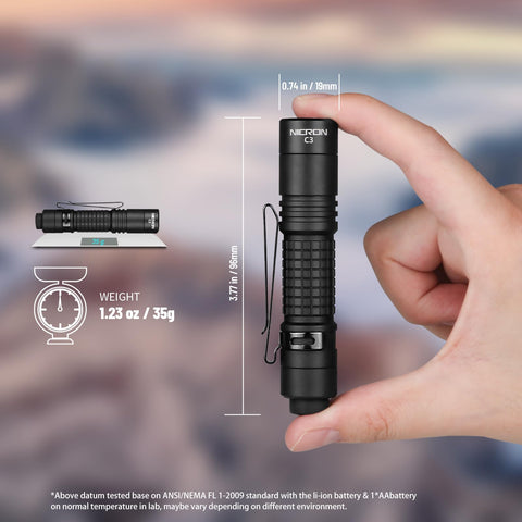 NICRON C3 demonstrates battery compatibility with AA cells for versatile power.