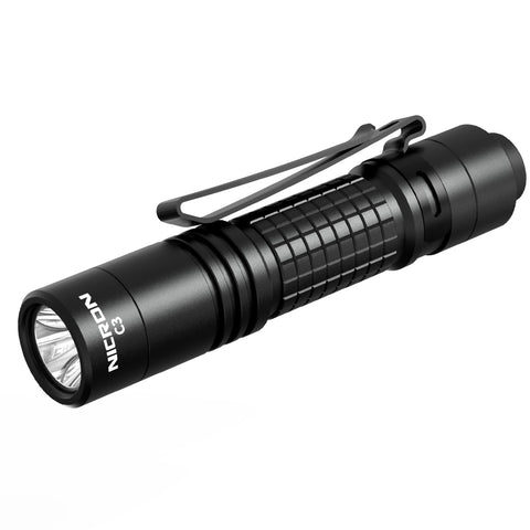 NICRON C3 front view shows 1000-lumen brightness for outdoor visibility.
