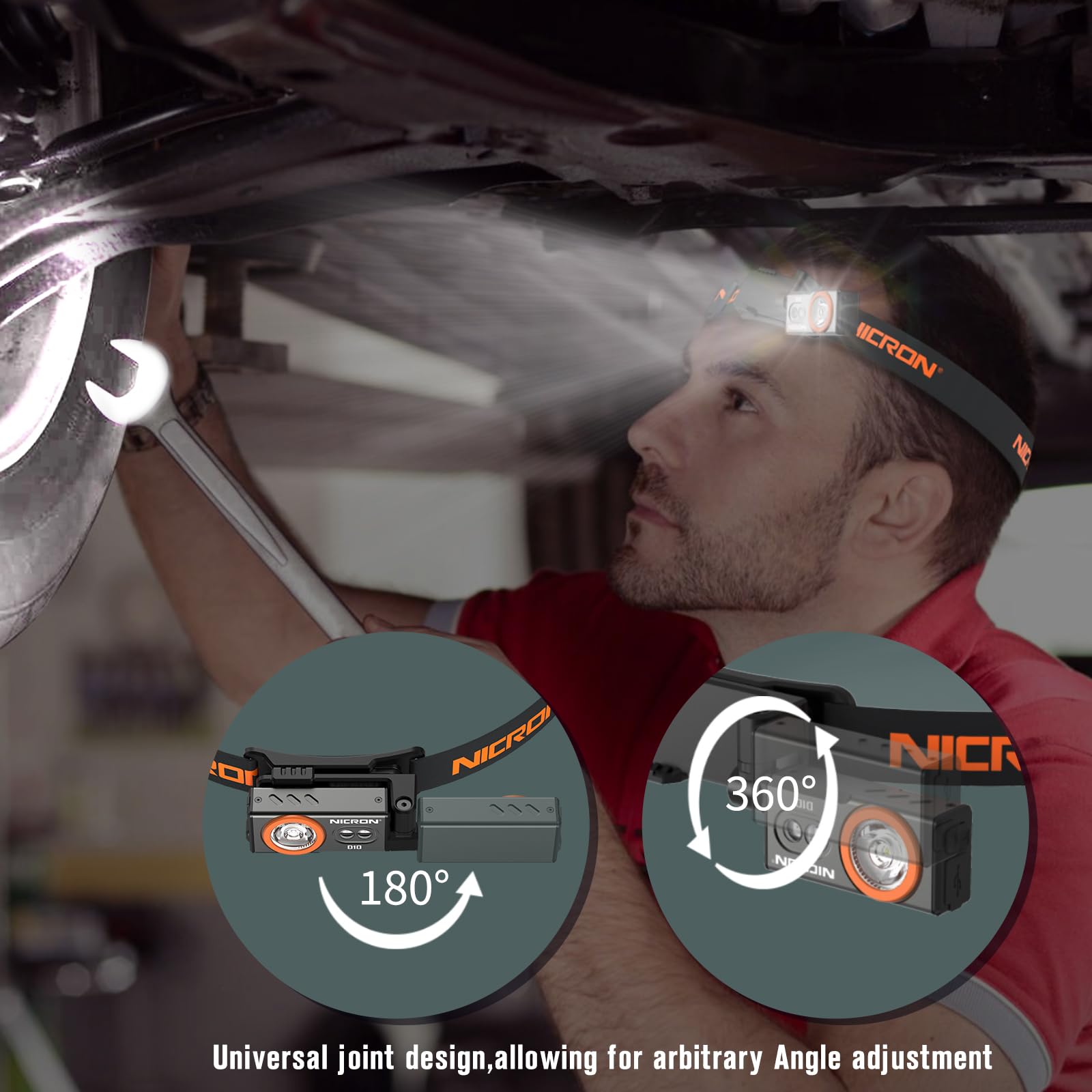 NICRON D10 RGB LED feature close-up for versatile signaling and night visuals