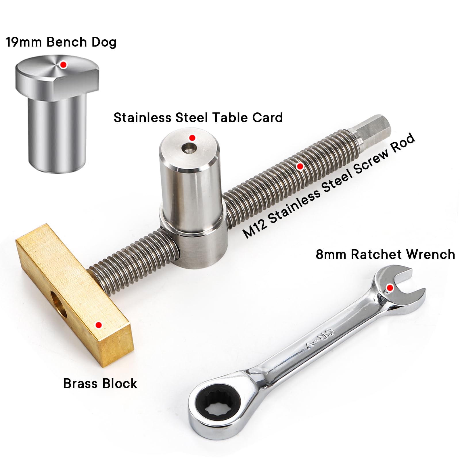 Nicunom three-quarter-inch dog-hole clamps fit standard holes securely.