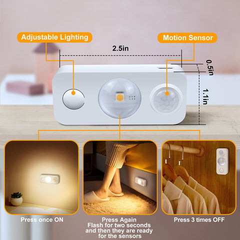 NIEGNOWOO rechargeable cabinet light with USB cable included for easy charging and reuse.