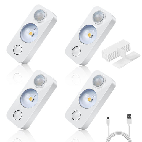 NIEGNOWOO LED motion sensor puck light mounted on a cabinet for hands-free illumination.