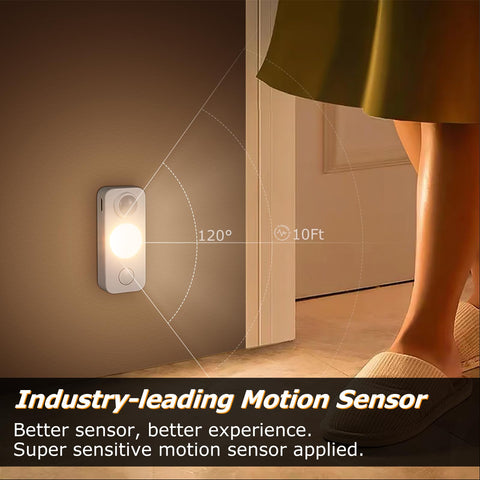 NIEGNOWOO puck light installed under a drawer to reveal contents on motion.