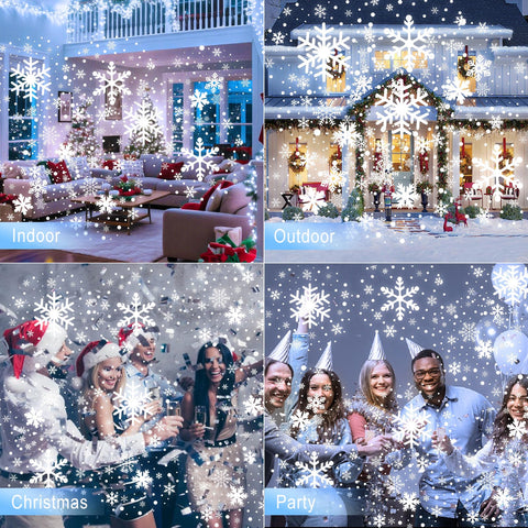 Nielfoi indoor and outdoor holiday projection lights brighten walls, patios, and gardens.