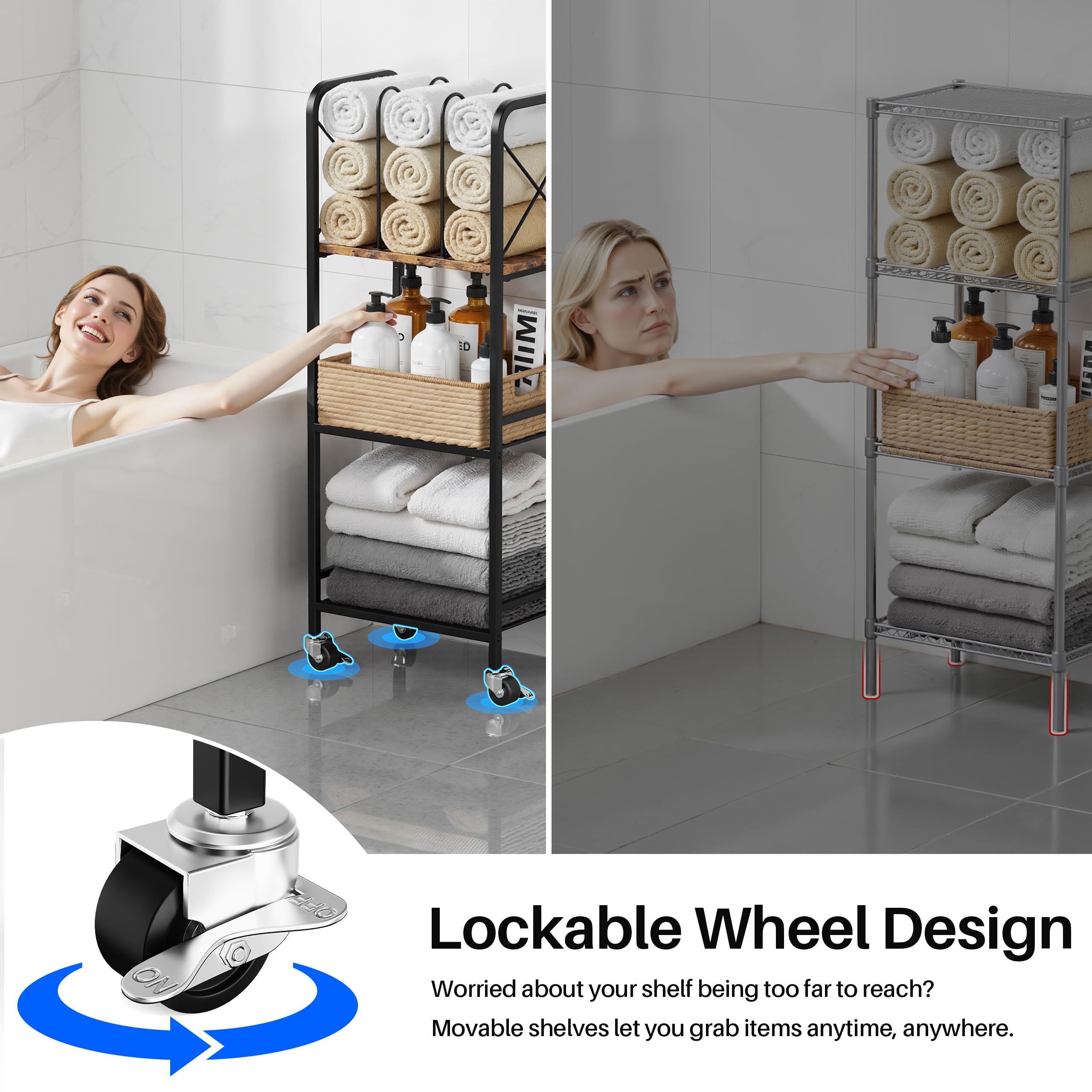 niffgaff durable steel frame and wood shelves provide sturdy storage