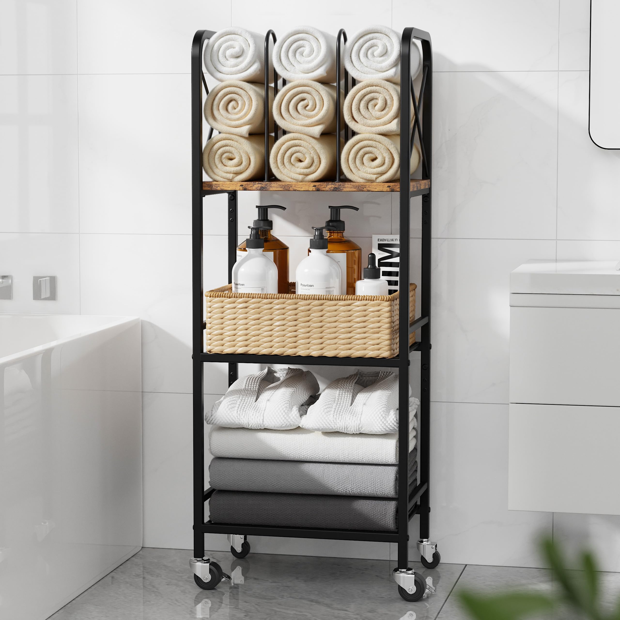 niffgaff free-standing towel rack side view for easy repositioning