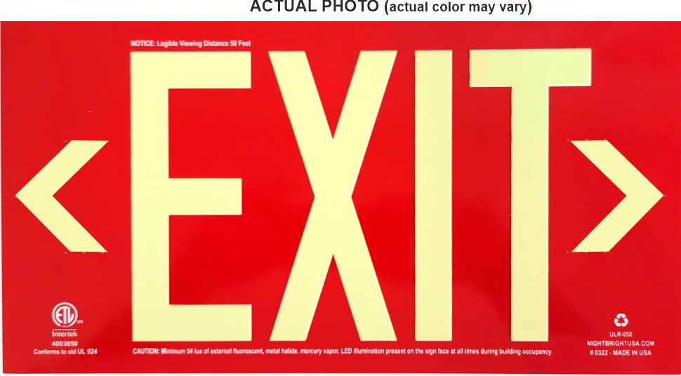 NightBright no wiring required exit sign ensures simple setup