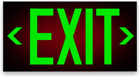NightBright USA exit sign with removable arrows for flexible emergency routing