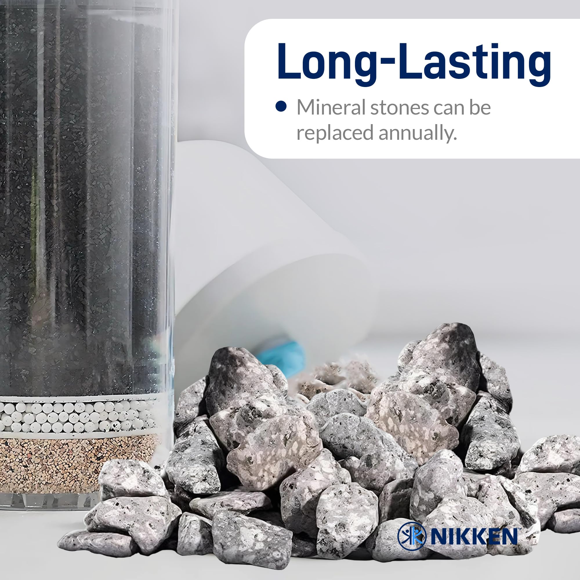 Nikken PiMag mineral stones aid re-mineralization for crisper-tasting water in daily use