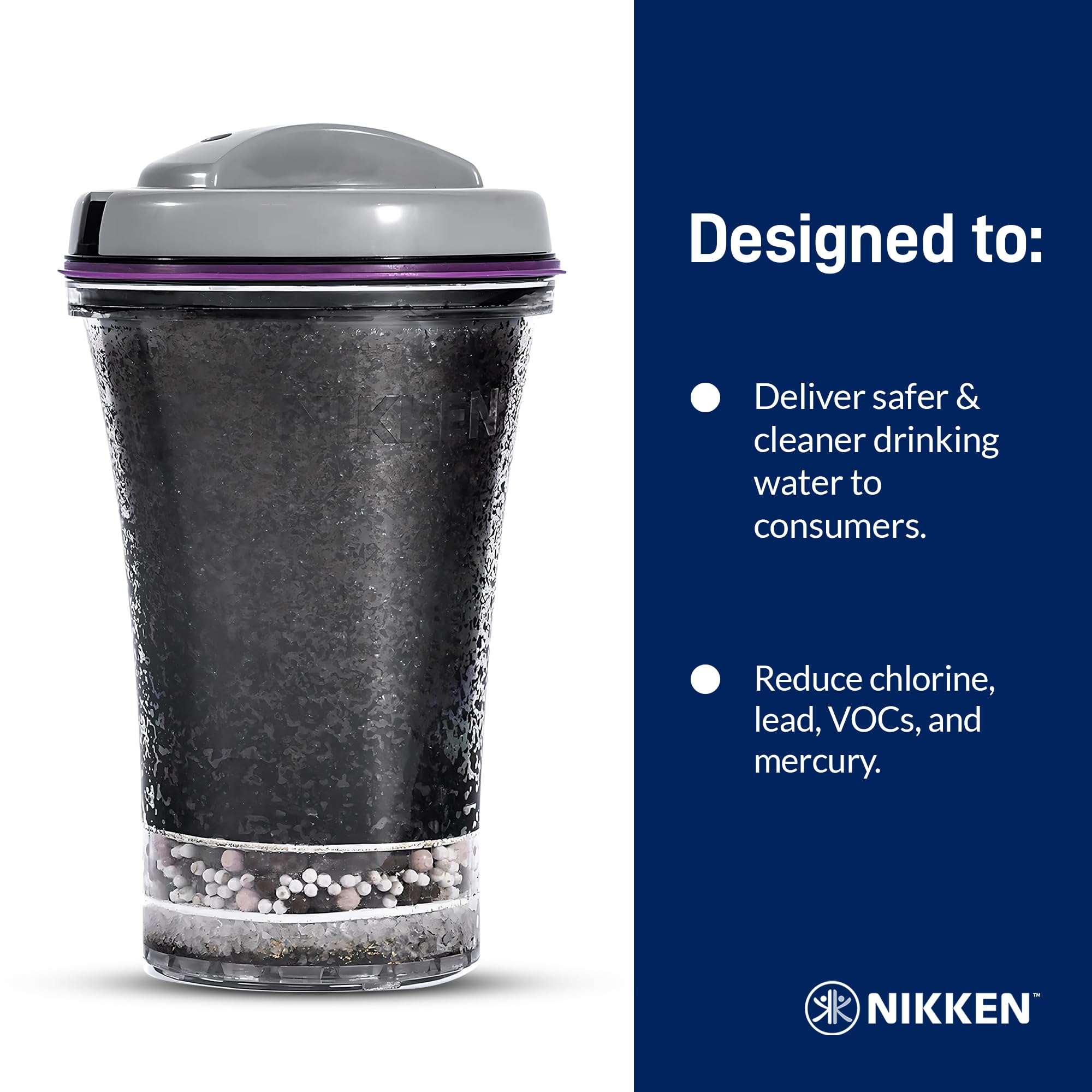 Nikken PiMag Waterfall cartridge promotes balanced pH for smoother water