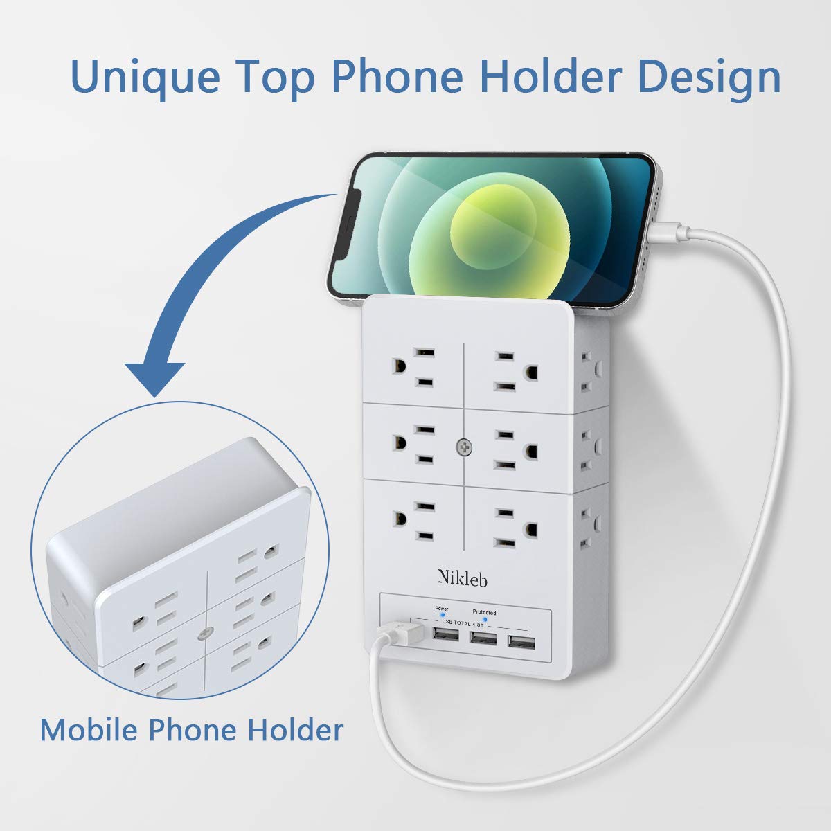 Nikleb four USB charging ports speed up device recharges at home.
