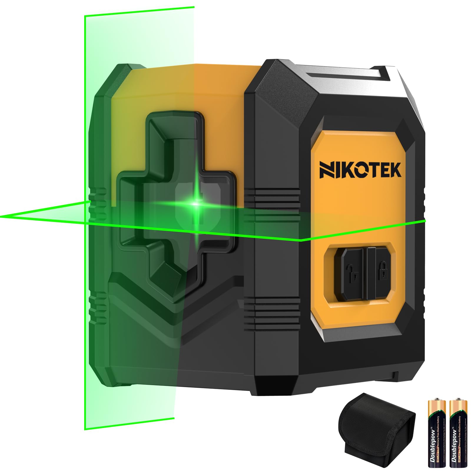 Nikotek green laser level with bright cross-line beam visible up to 100 feet