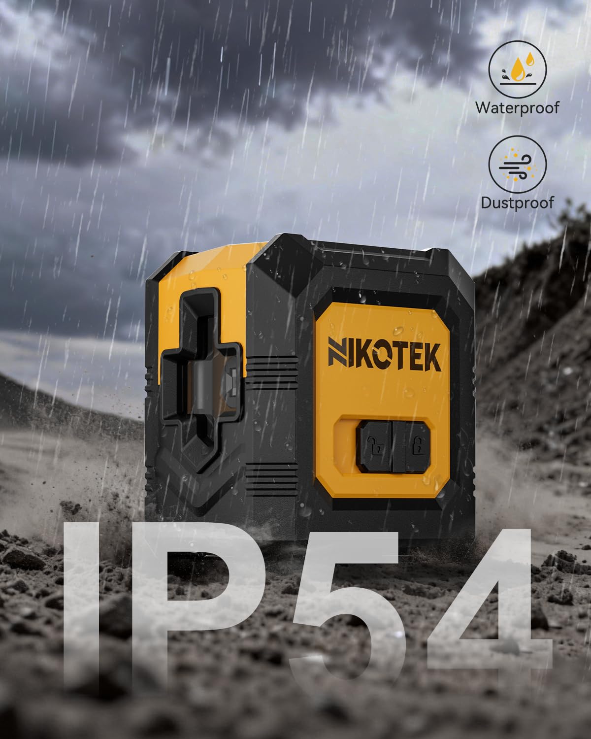 Nikotek compact palm-sized laser level ready to pocket