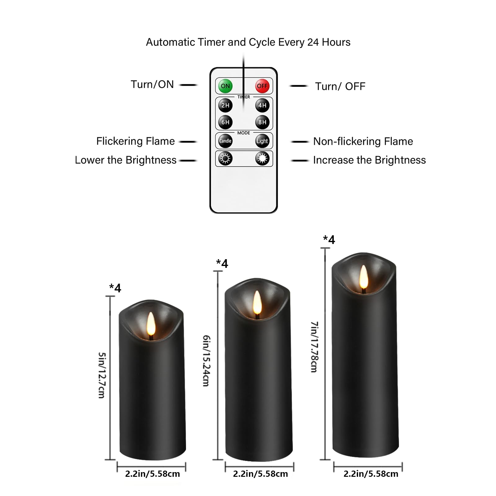 Nimiko flameless candles with remote 2-hour timer for easy scheduling