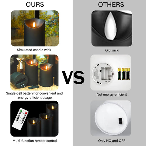 Nimiko 5-7 inch pillar candles arranged for elegant decor.
