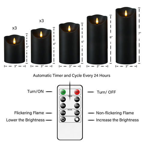 Nimiko remote control shown for easy candle operation.