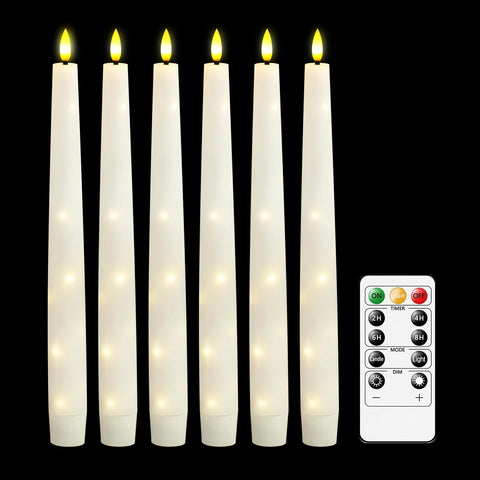 Nimiko flameless taper candles with star lights creating a warm home ambiance