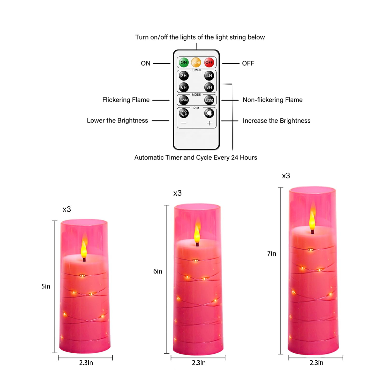 Nimiko LED pillar candles with remote control simplify mood lighting and timing.