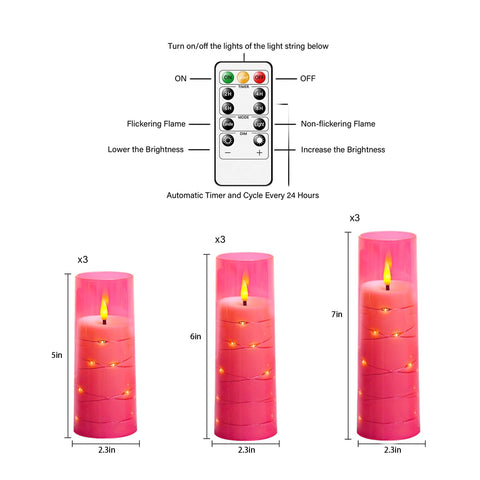 Nimiko LED pillar candles with remote control simplify mood lighting and timing.