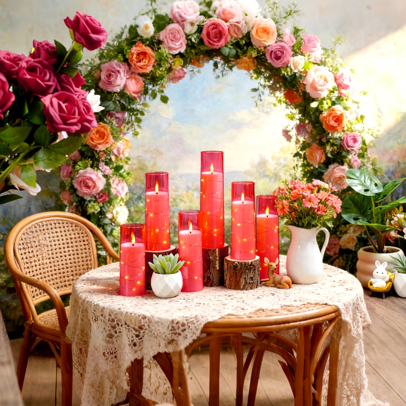 Soft white glow from Nimiko candles creates relaxing, romantic moods in any room.