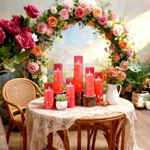 Soft white glow from Nimiko candles creates relaxing, romantic moods in any room.