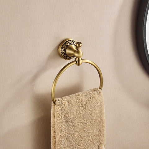 NIMURY antique towel ring with 180-degree rotation for easy access.
