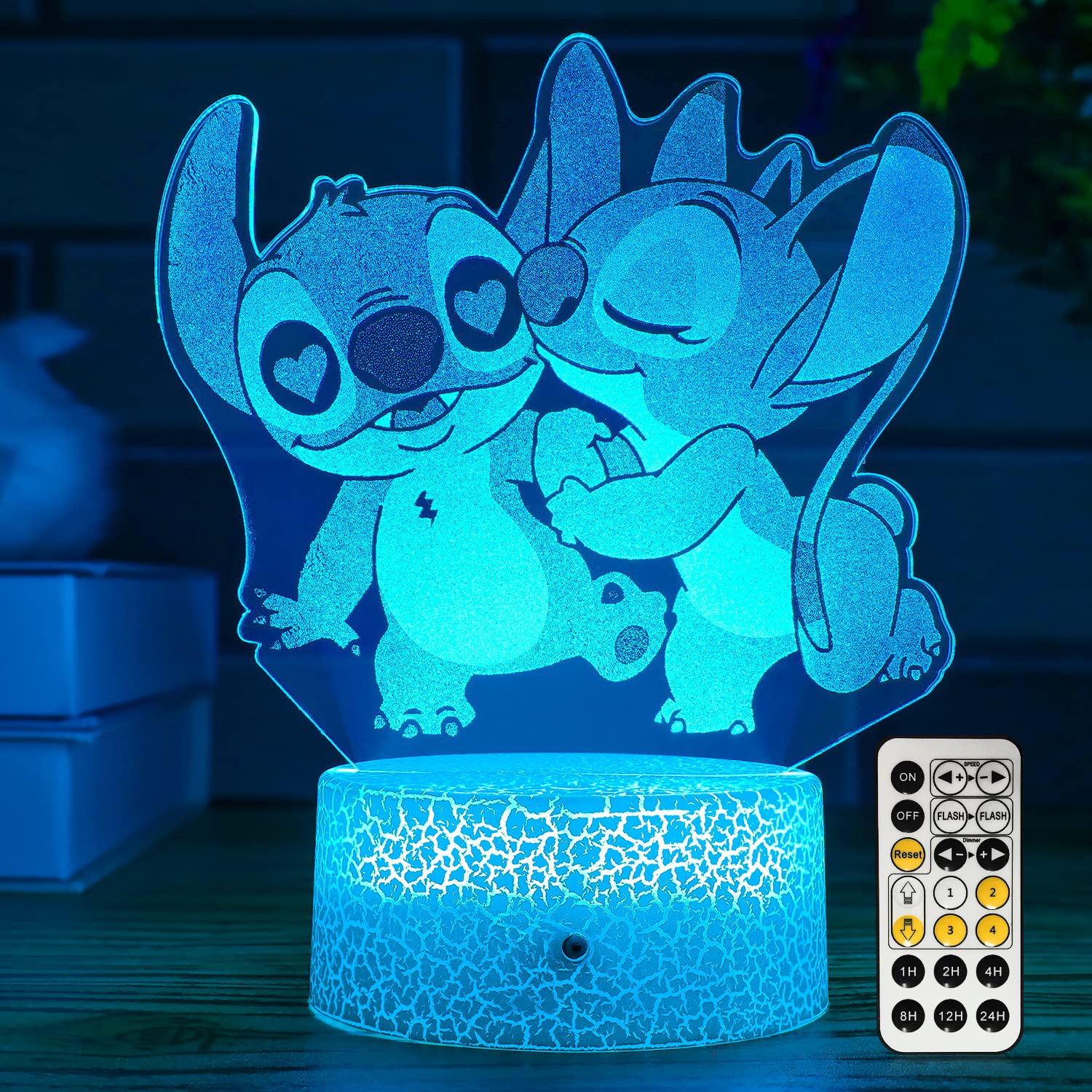 Nine Square Egou night light with color-changing panel, perfect for calming bedtime routines.