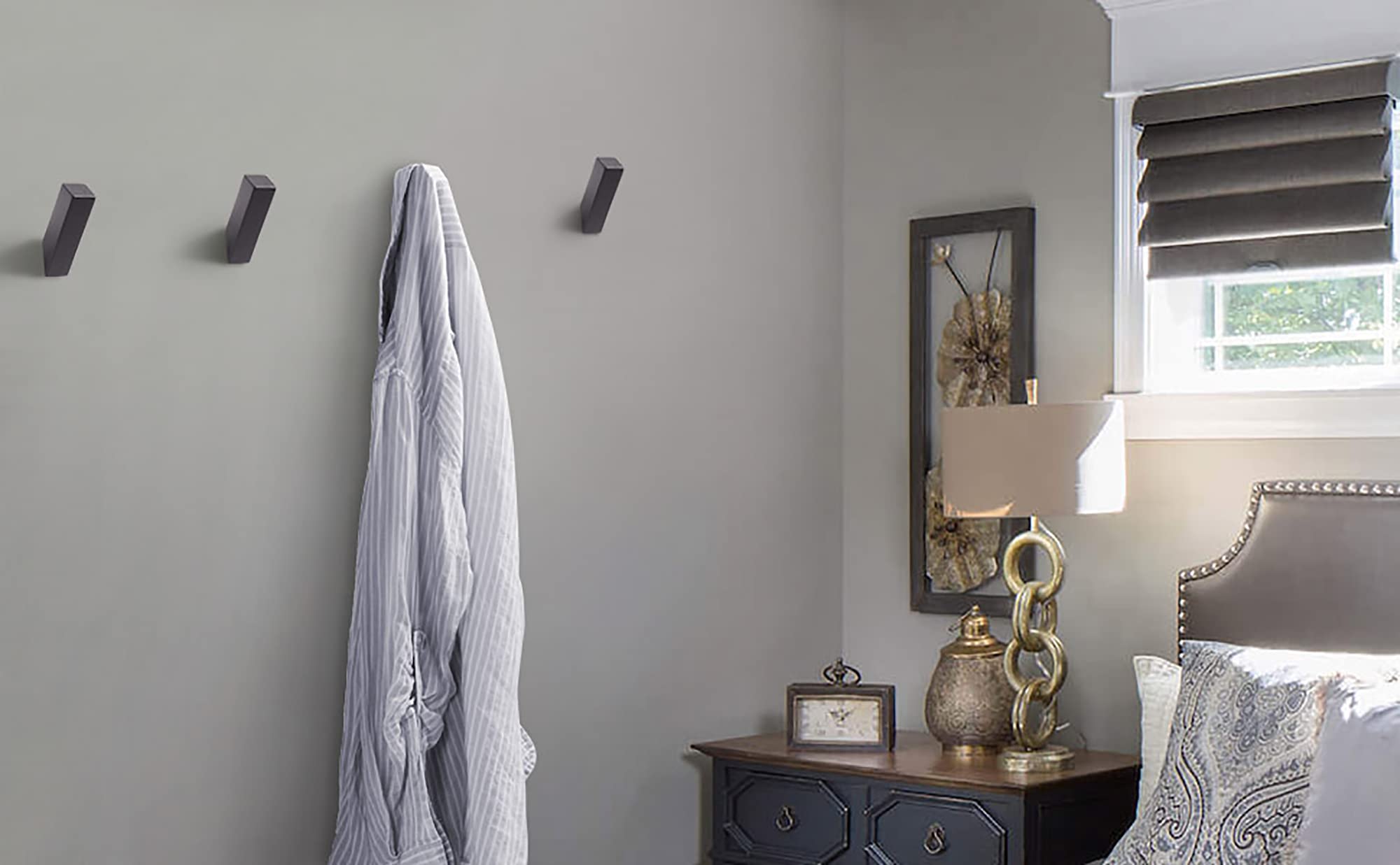 NINETREX hooks holding coats, hats and bags in a mudroom
