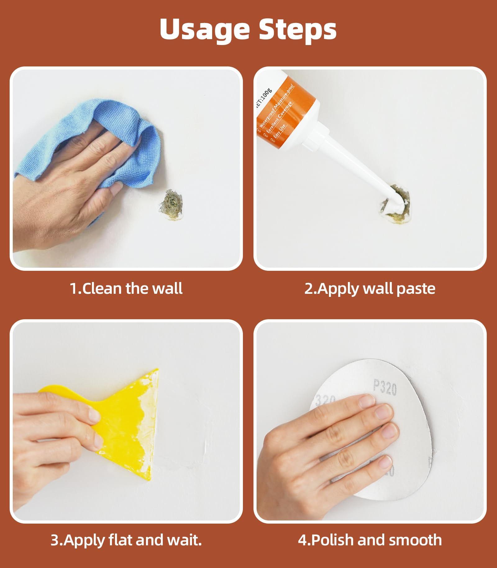 NINGOO Spackle kit metal patch stickers in two sizes