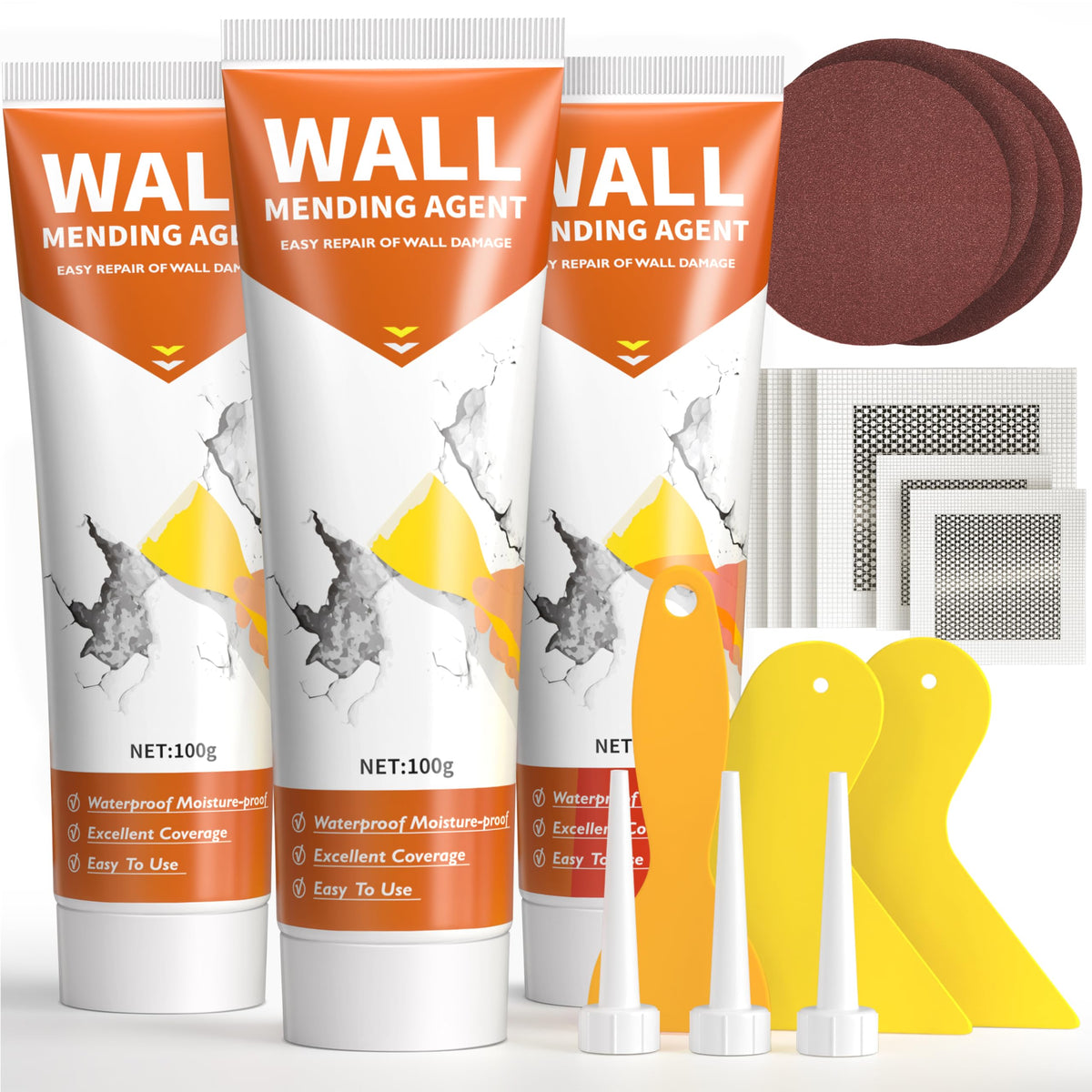NINGOO Spackle Wall Repair Kit packaging showing all-in-one DIY solution for walls