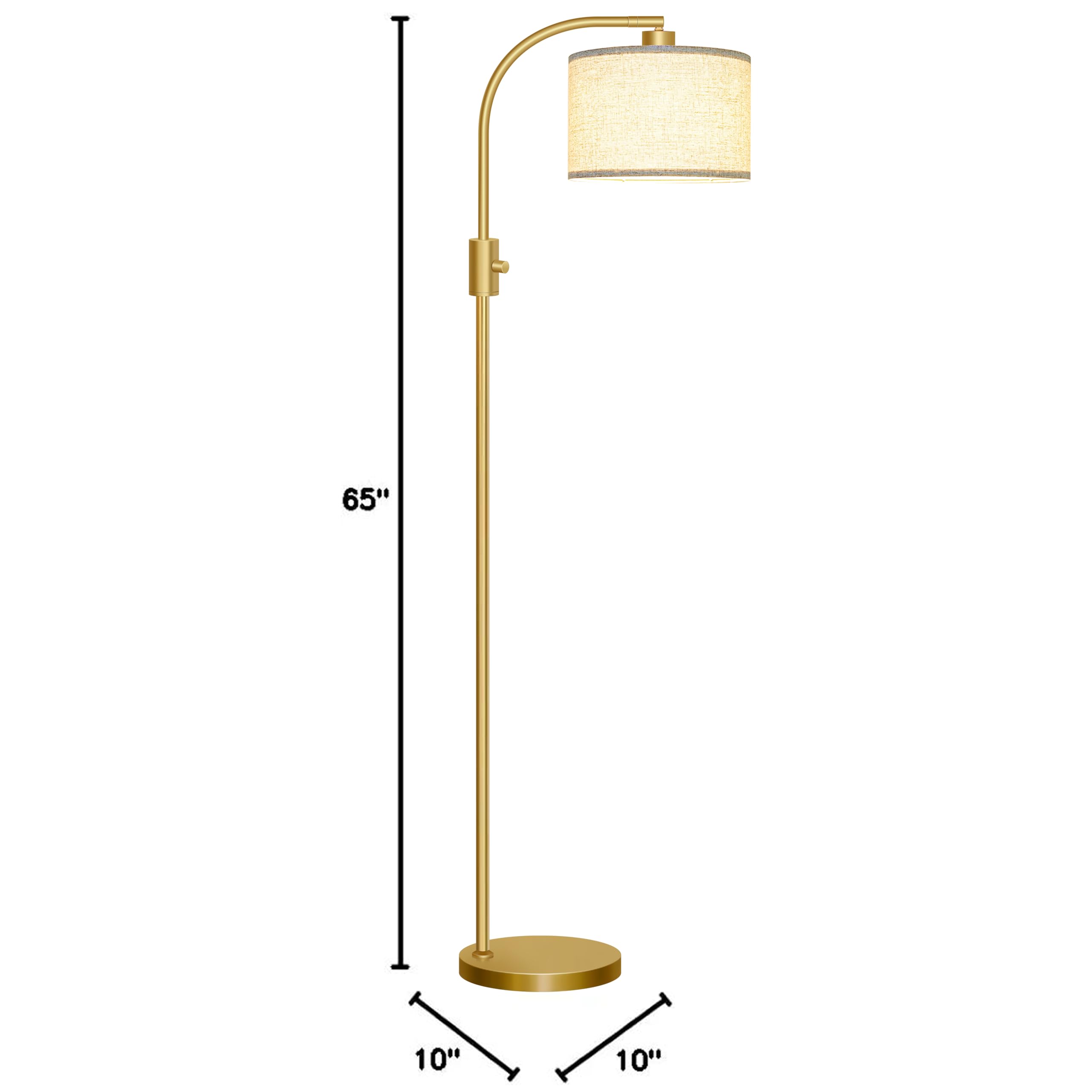 Nintiue Arc floor lamp gold dimmable control enables mood lighting