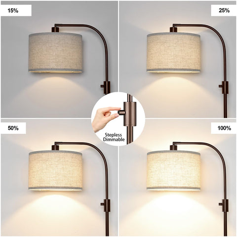 Nintiue brown linen shade creates a warm, inviting ambience.
