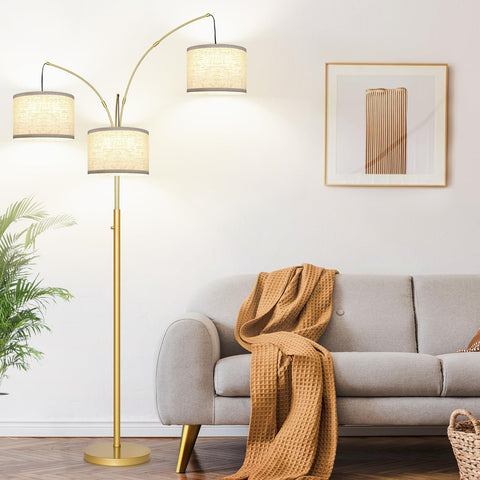 Nintiue dimmable floor lamp with gold arc branches for flexible lighting