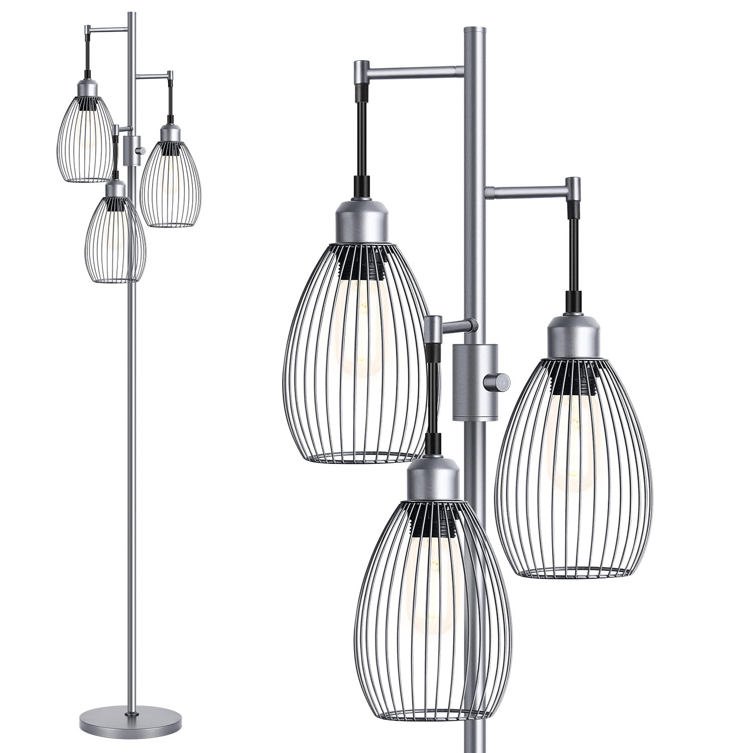 Nintiue dimmable floor lamp full-height silhouette for ambient living room lighting.