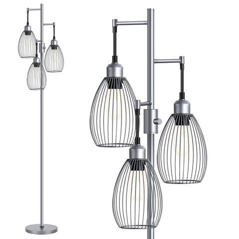 Nintiue dimmable floor lamp full-height silhouette for ambient living room lighting.
