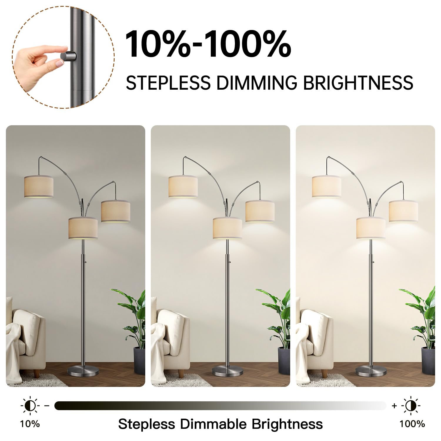 Nintiue heavy-base dimmable lamp stabilizes in busy spaces