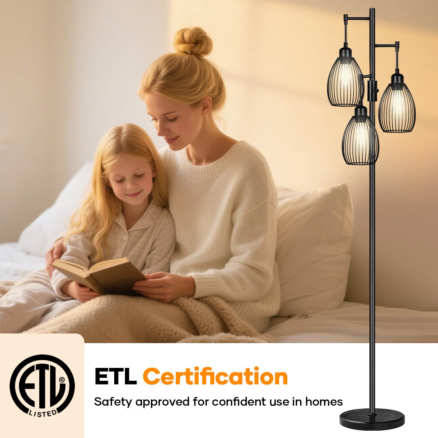 Nintiue ready-to-use lighting with three bulbs right out of the box.