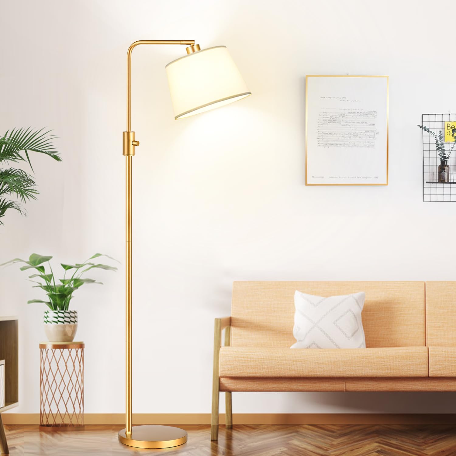 Nintiue dimmable floor lamp rotatable head for precise lighting