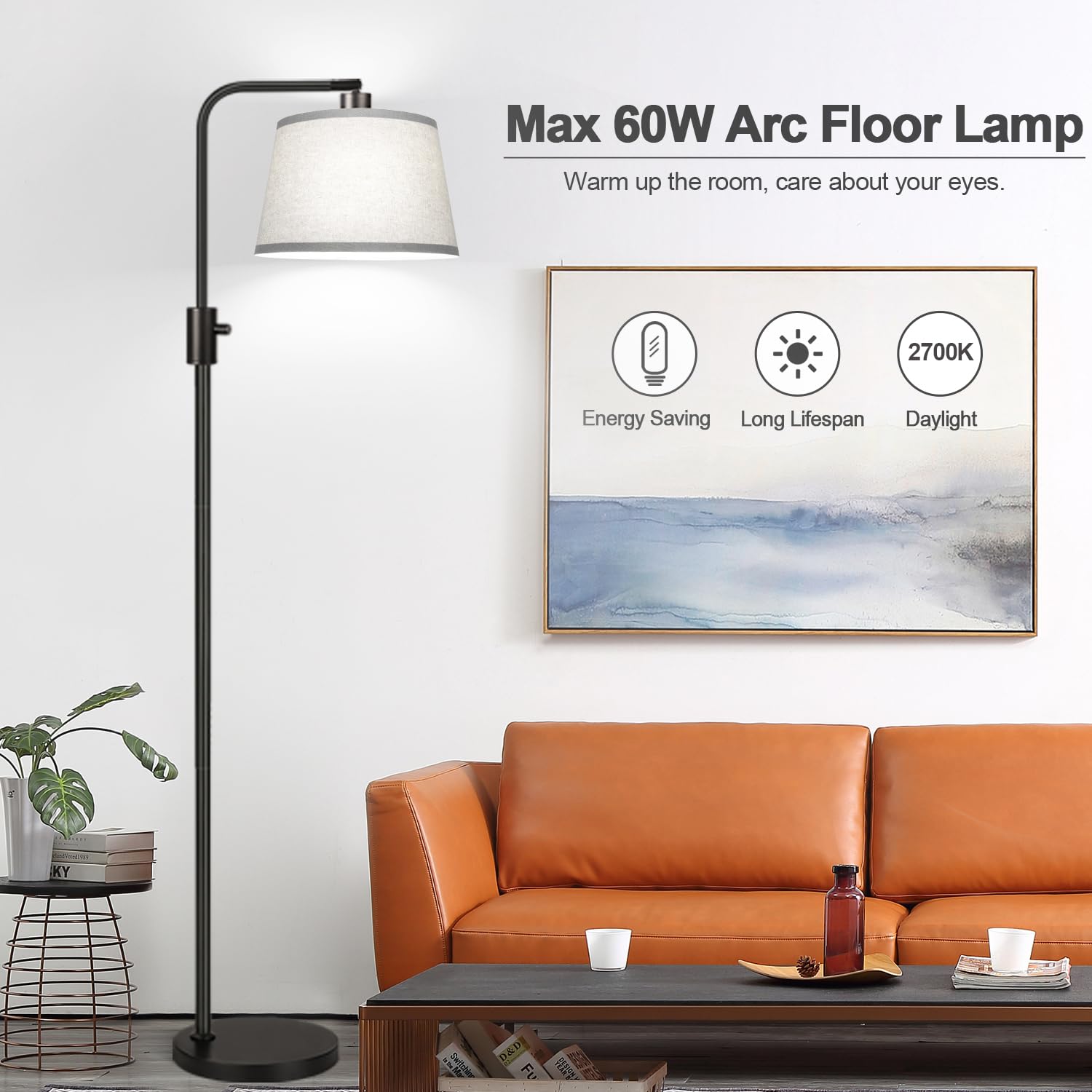 Nintiue sturdy base floor lamp keeps the setup stable and safe