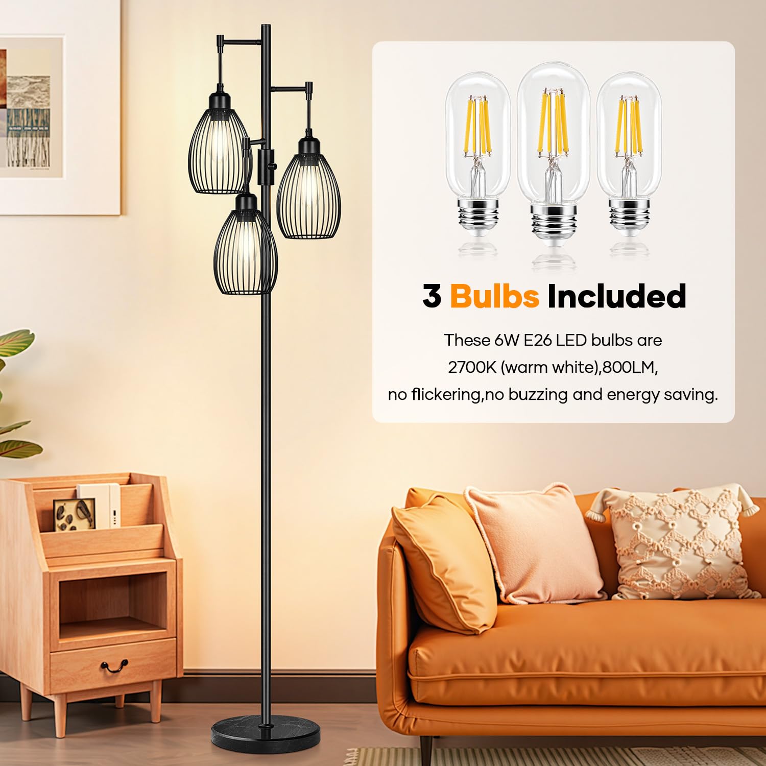 Nintiue tall standing design fits living rooms, bedrooms, and offices.