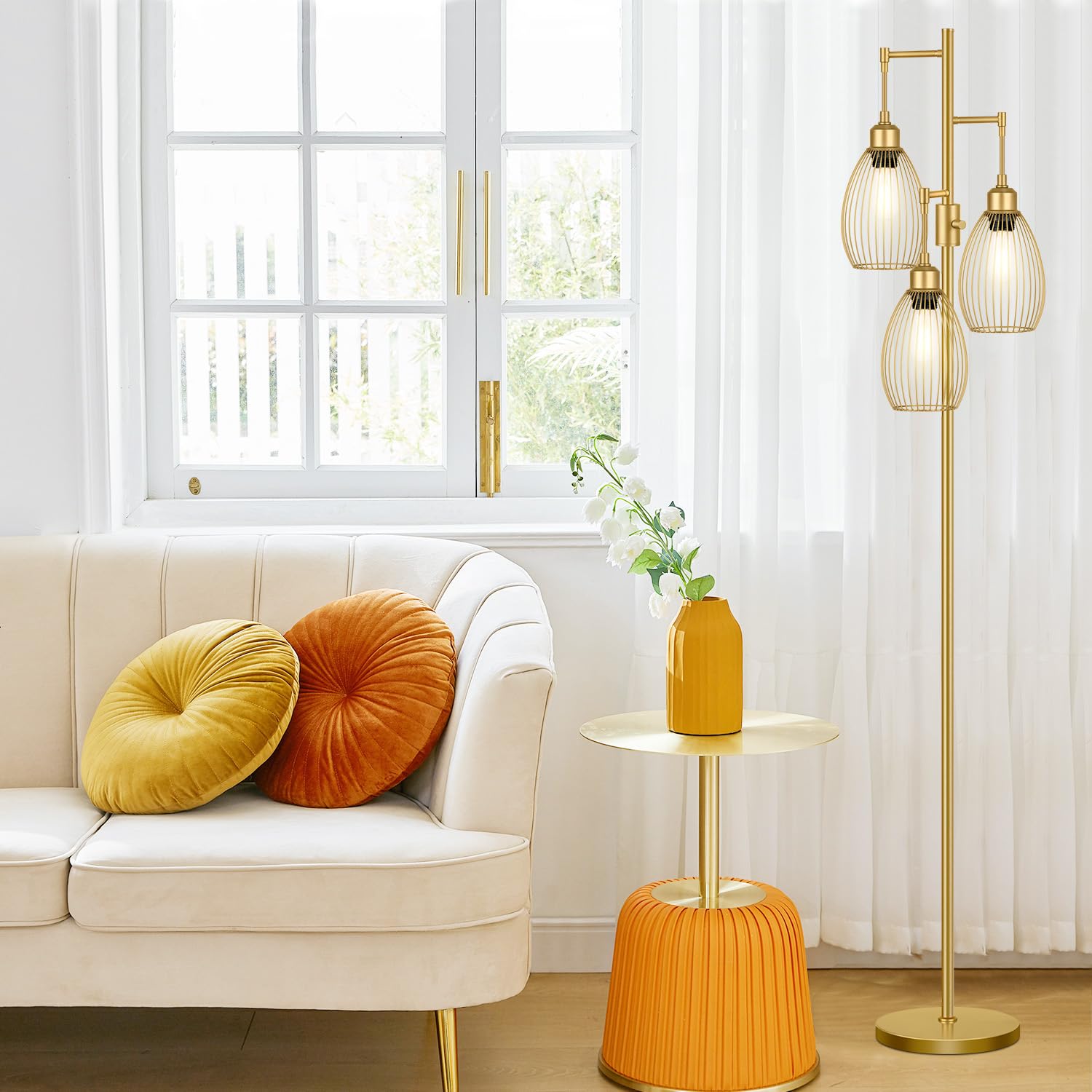 Nintiue elegant gold metal finish adds a touch of luxury.