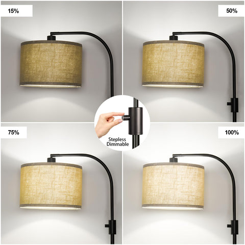 Nintiue champagne-shade closeup showing soft white LED bulb.