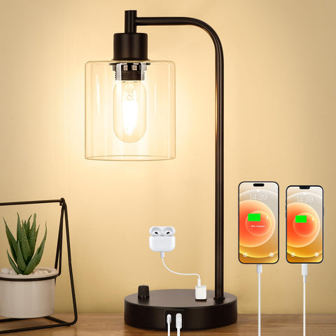 Nintiue industrial table lamp with glass shade for clear, stylish illumination.