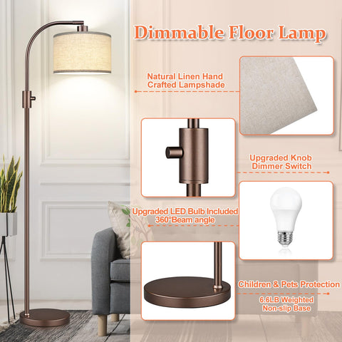 Nintiue included 1200-lumen LED bulb delivers bright yet soft light.