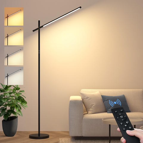 Nintiue LED corner floor lamp with 360° head for versatile room lighting
