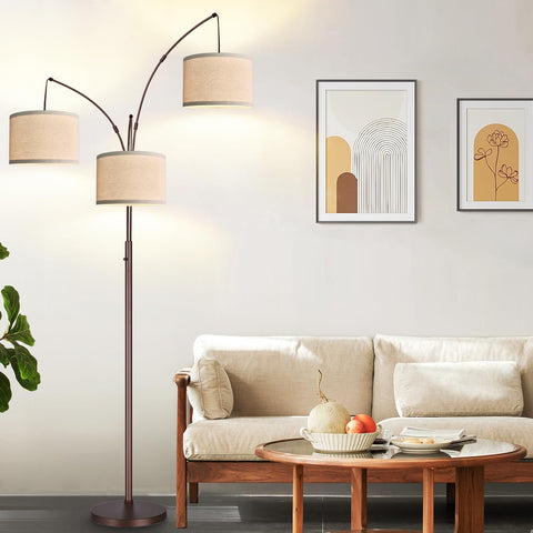 Nintiue modern brown metal base with marble weight for stability near kids and pets.