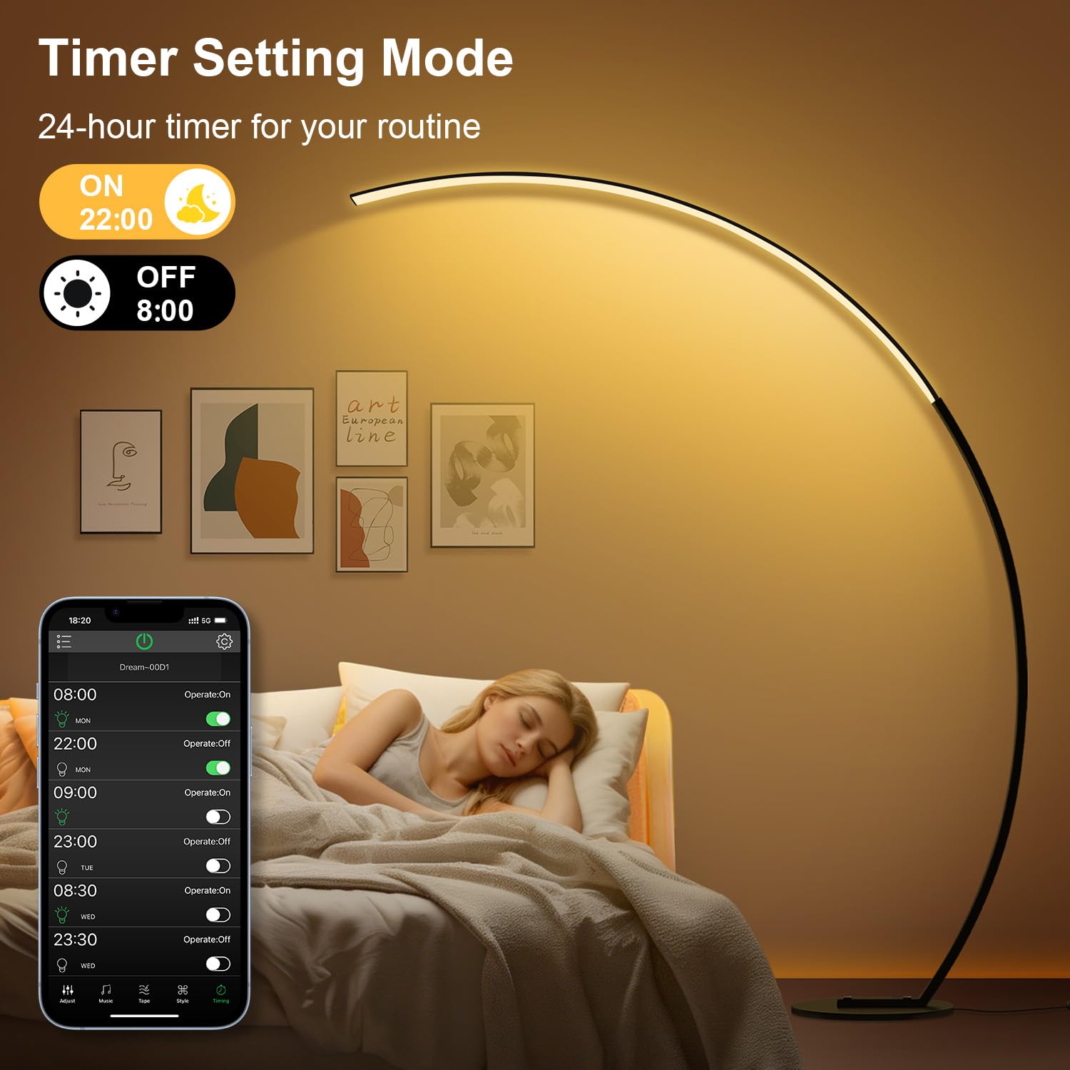 Nintiue RGB floor lamp music sync responds to rhythm