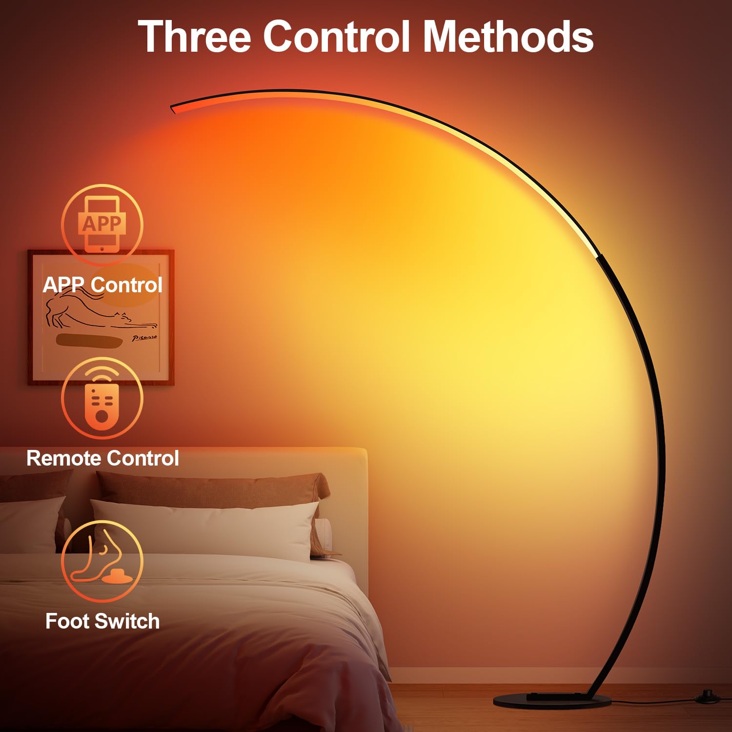 Nintiue RGB floor lamp with remote control for easy adjustments