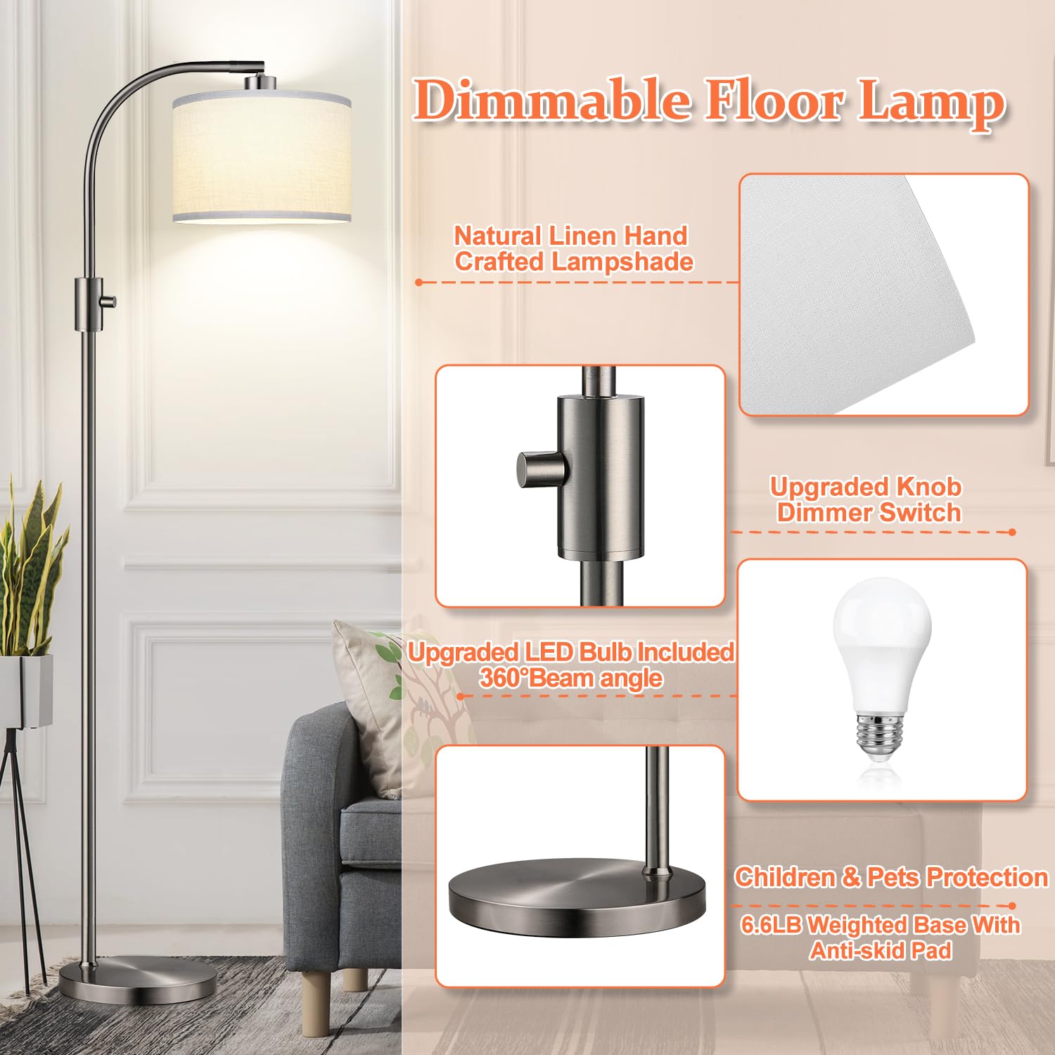 Nintiue rotating head enables precise light direction for tasks.